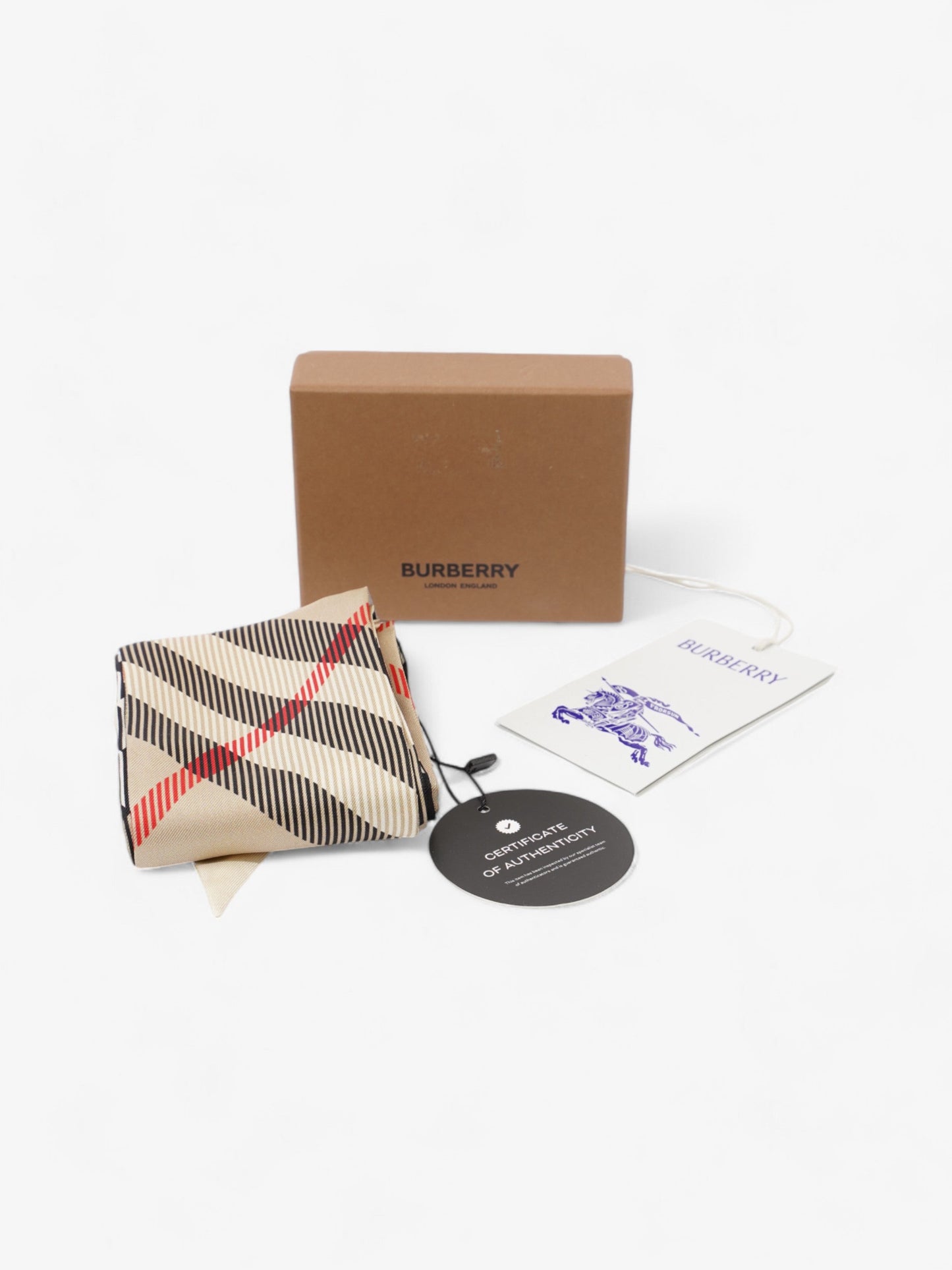 Burberry Vintage Reverse Skinny Scarf Archive Beige Silk