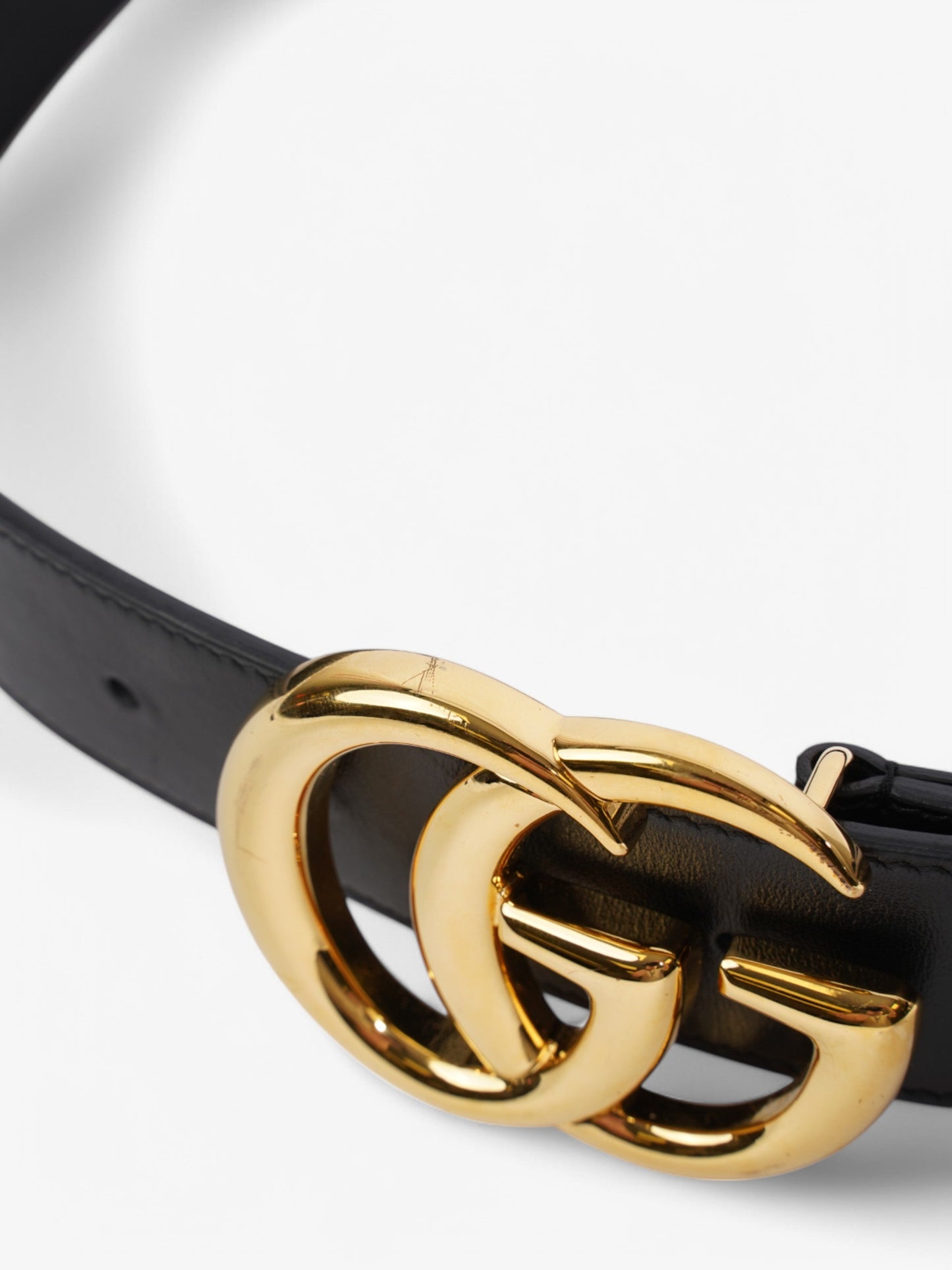 Gucci GG Marmont Belt Black / Gold Leather 75cm / 30"