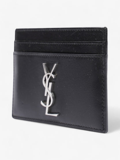 Saint Laurent Monogram Card Holder Black / Silver Leather