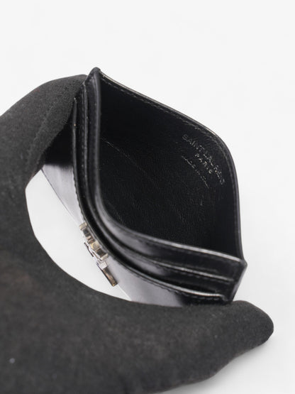 Saint Laurent Monogram Card Holder Black / Silver Leather