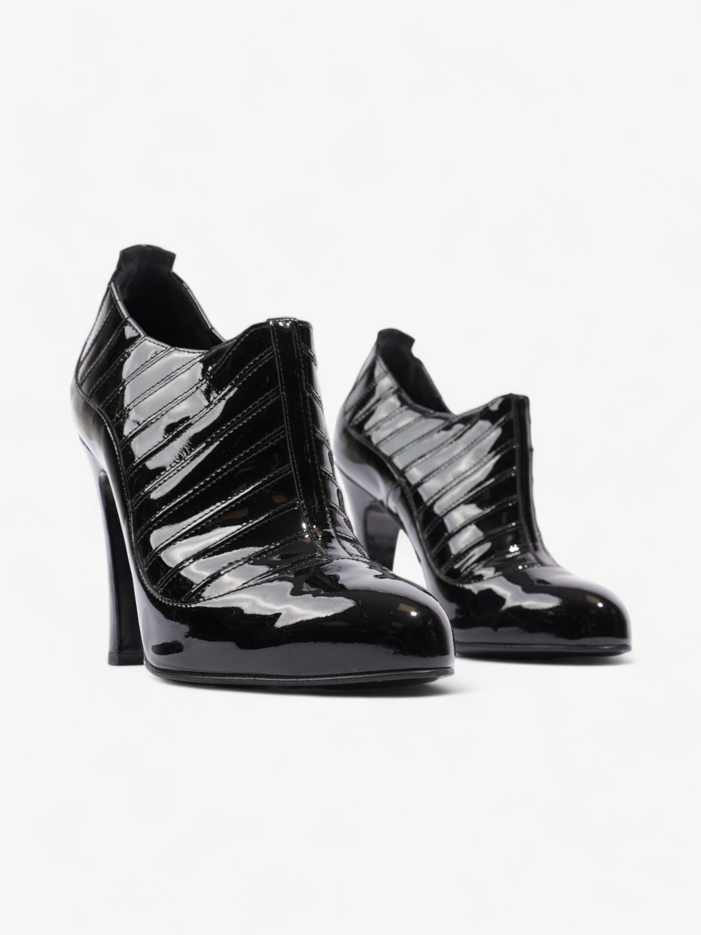 Chanel Patent Leather Ankle Boots 100 Black Patent Leather EU 38 UK 5