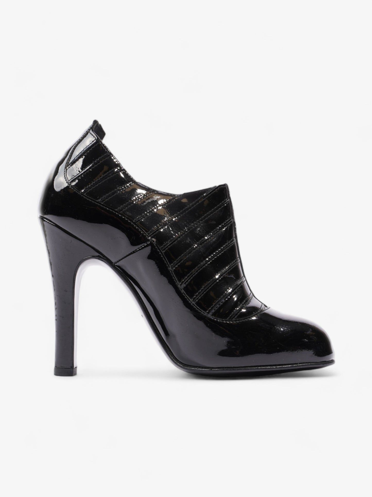 Chanel Patent Leather Ankle Boots 100 Black Patent Leather EU 38 UK 5