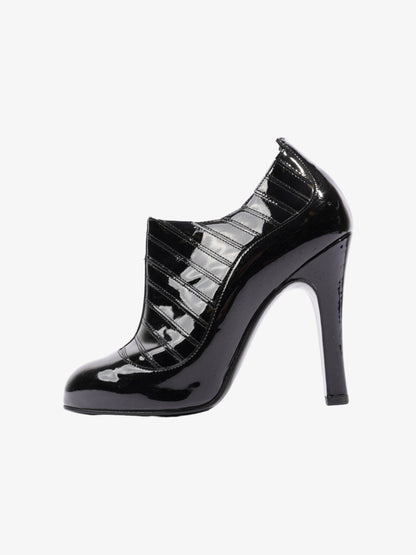 Chanel Patent Leather Ankle Boots 100 Black Patent Leather EU 38 UK 5