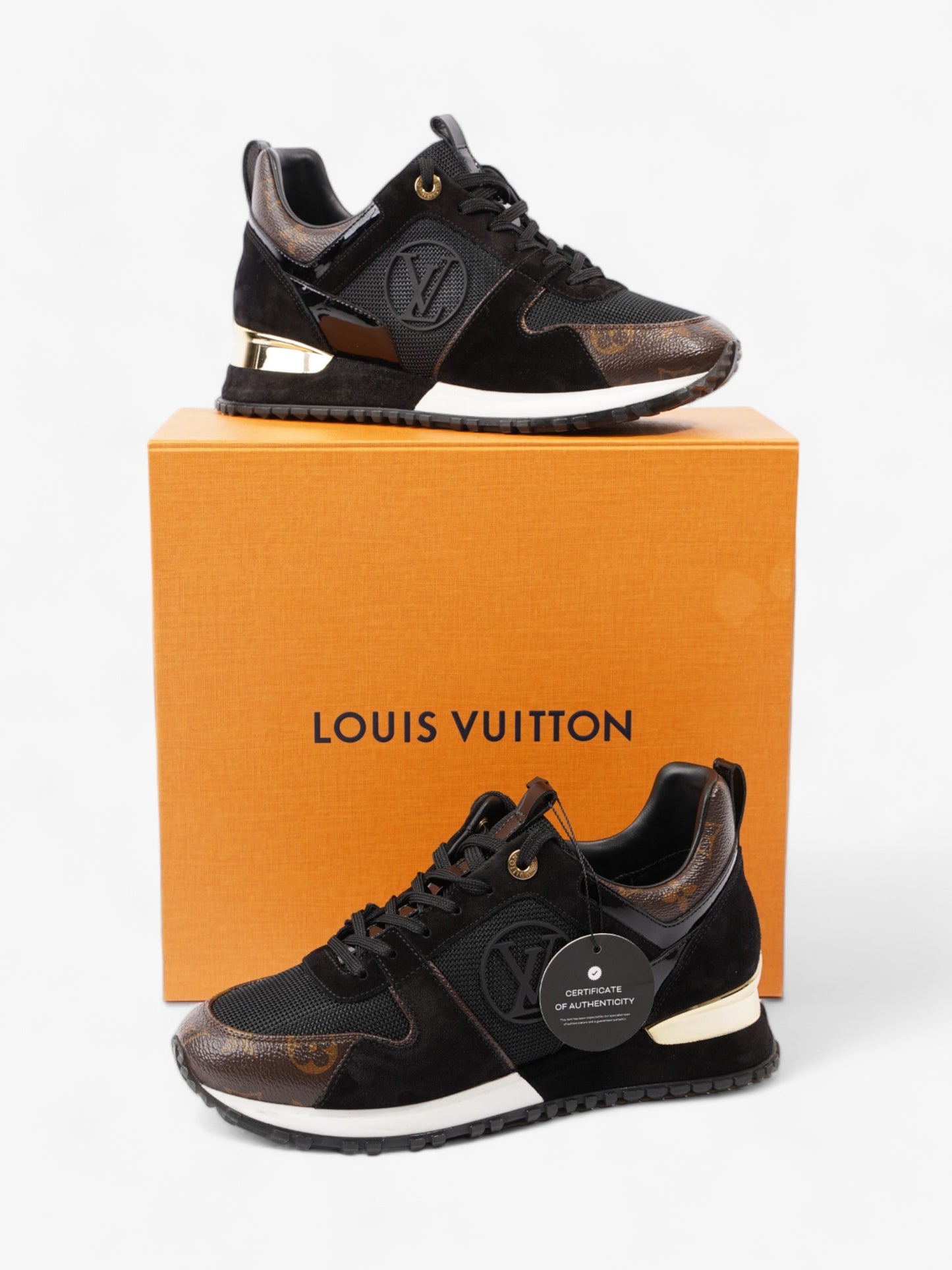 Louis Vuitton Run Away Trainer Black / Monogram Mesh EU 38 UK 5