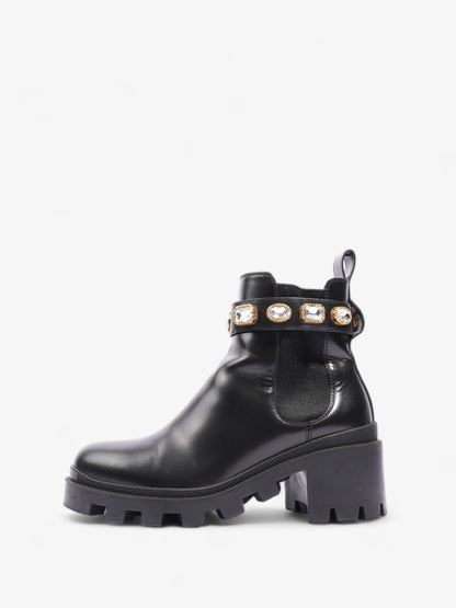 Gucci GG Jewelled Boots 50 Black / Gold Leather EU 37 UK 4