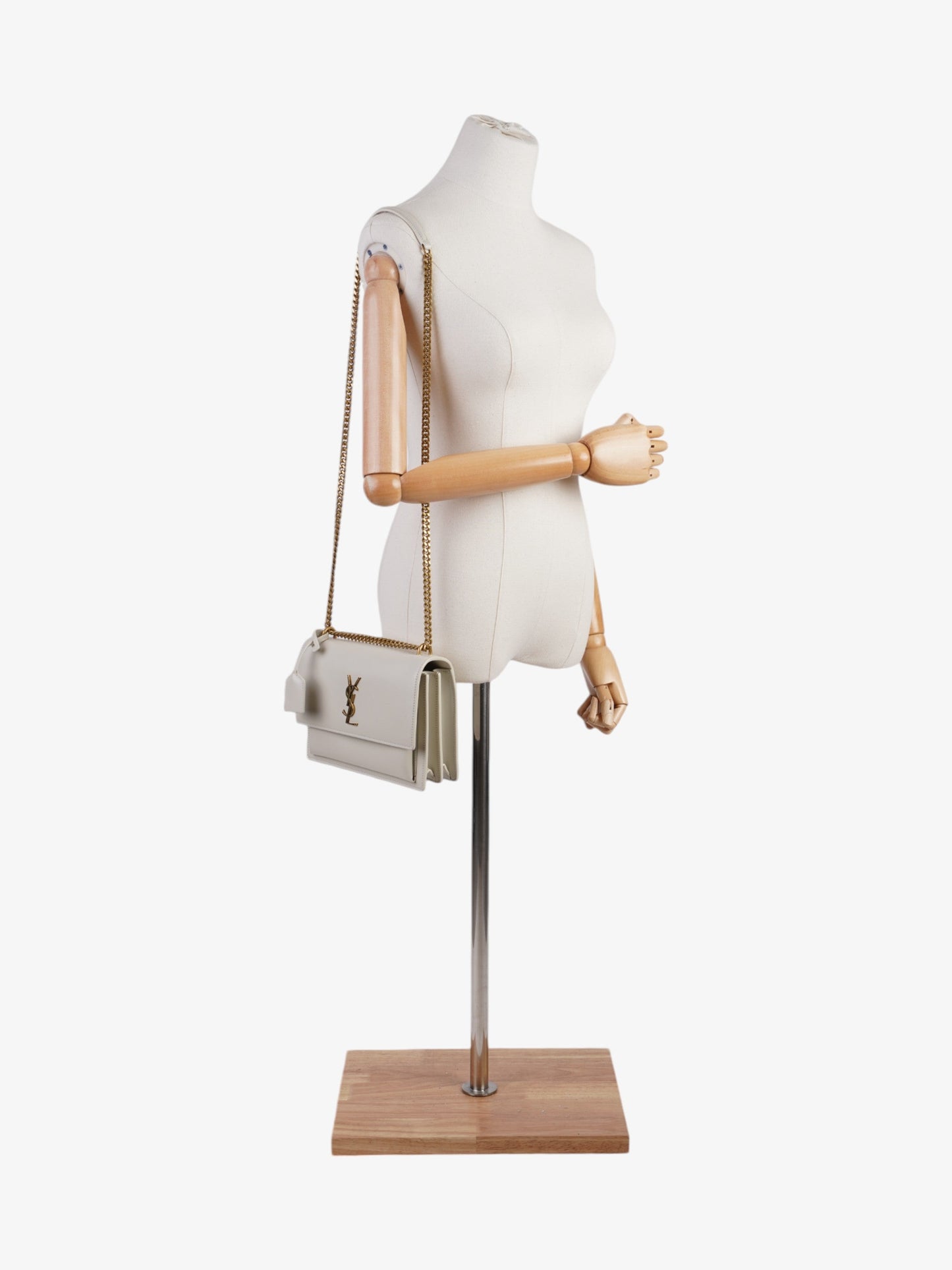 Saint Laurent Sunset White Leather Small