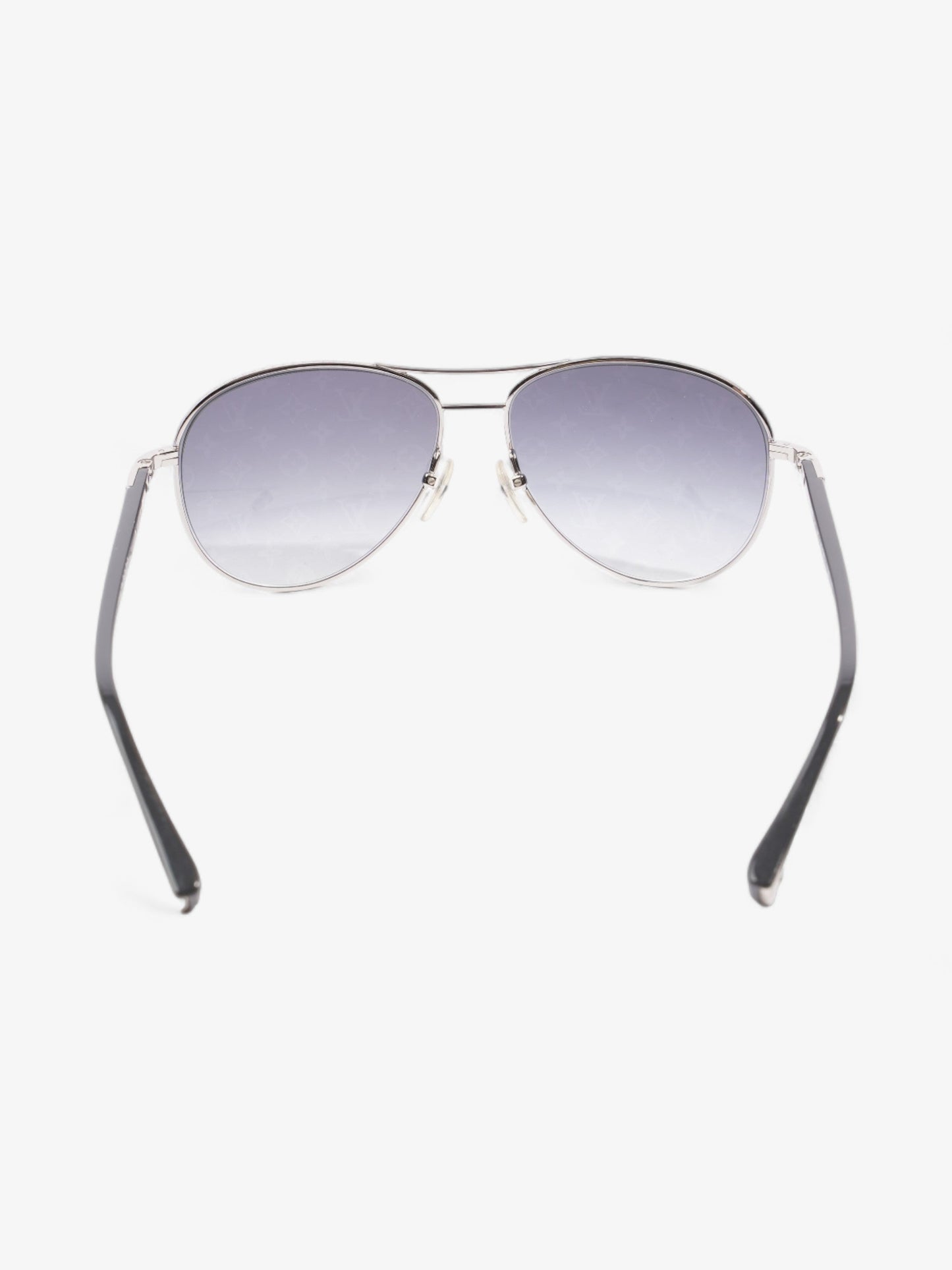 Louis Vuitton Aviator Monogram Sunglasses Silver / Grey Base Metal 135mm