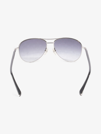Louis Vuitton Aviator Monogram Sunglasses Silver / Grey Base Metal 135mm