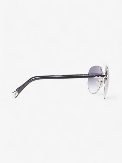 Louis Vuitton Aviator Monogram Sunglasses Silver / Grey Base Metal 135mm