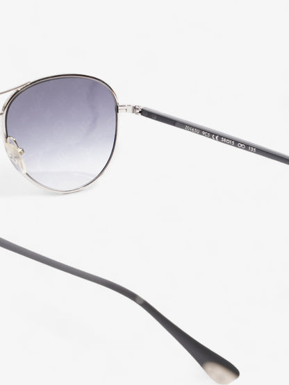 Louis Vuitton Aviator Monogram Sunglasses Silver / Grey Base Metal 135mm