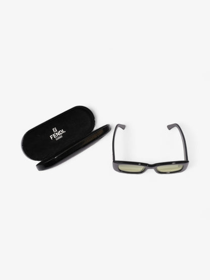 Fendi 90's Rectangle Sunglasses Grey / Green Lens Acetate 125mm