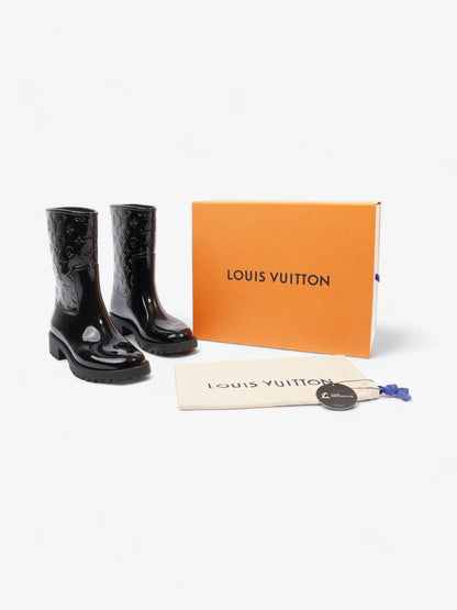 Louis Vuitton Drops Wellington Boots Black Patent Leather EU 38 UK 5