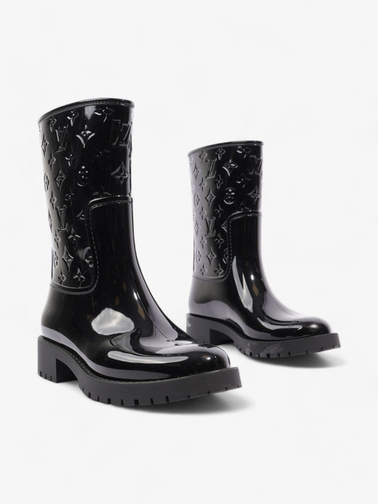 Louis Vuitton Drops Wellington Boots Black Patent Leather EU 38 UK 5