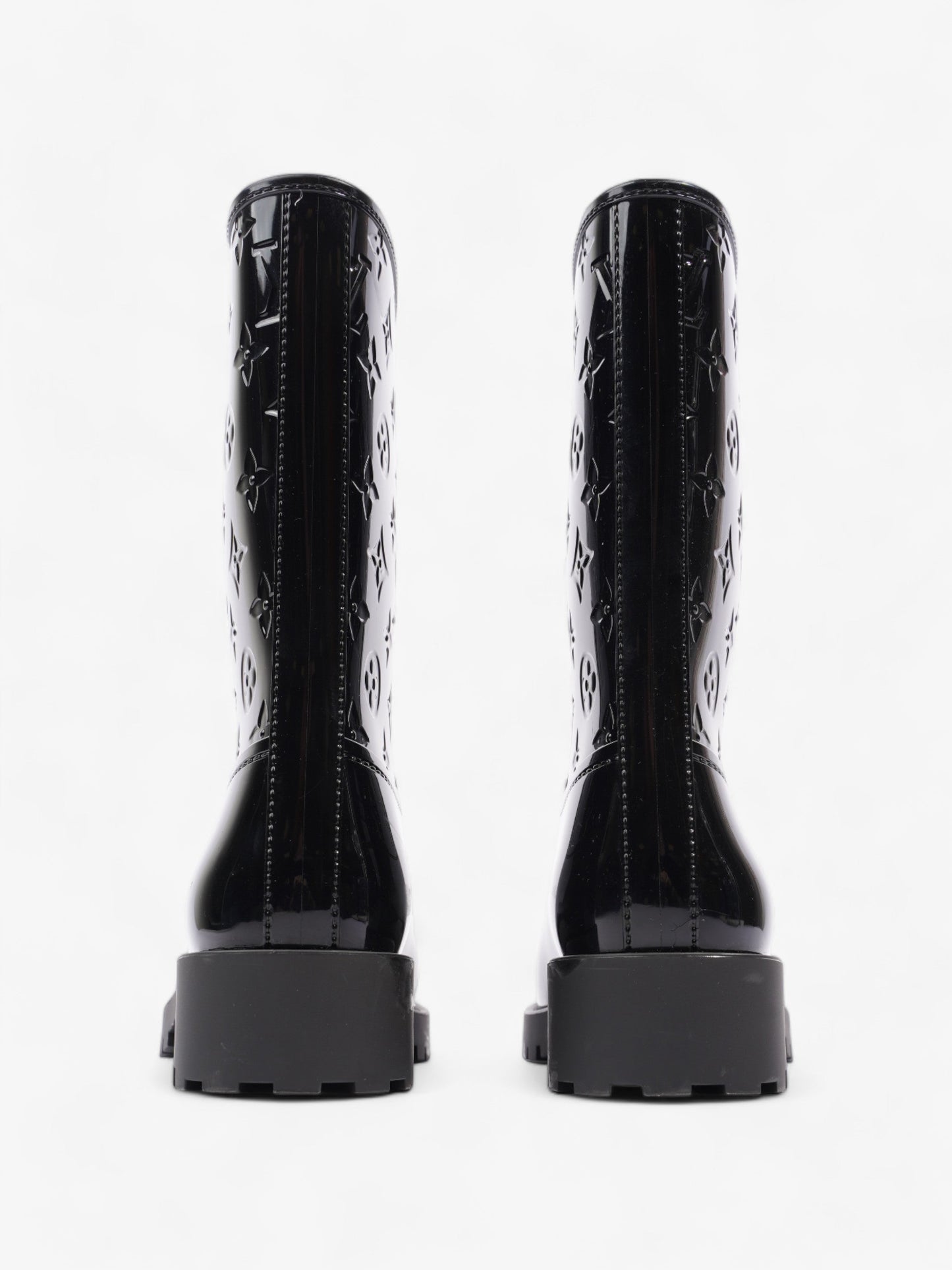 Louis Vuitton Drops Wellington Boots Black Patent Leather EU 38 UK 5