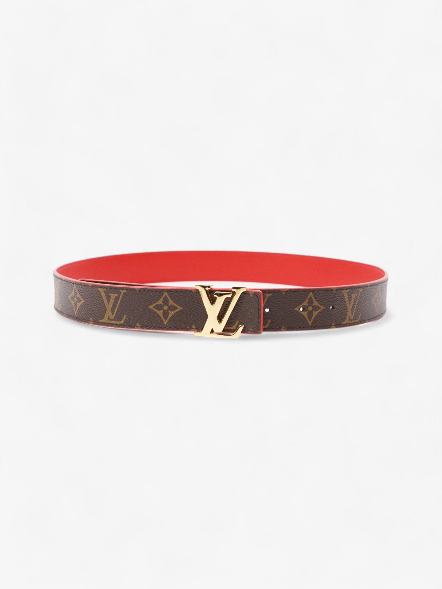 Louis Vuitton Initials Reversible Belt Monogram / Red Coated Canvas 80cm 32"