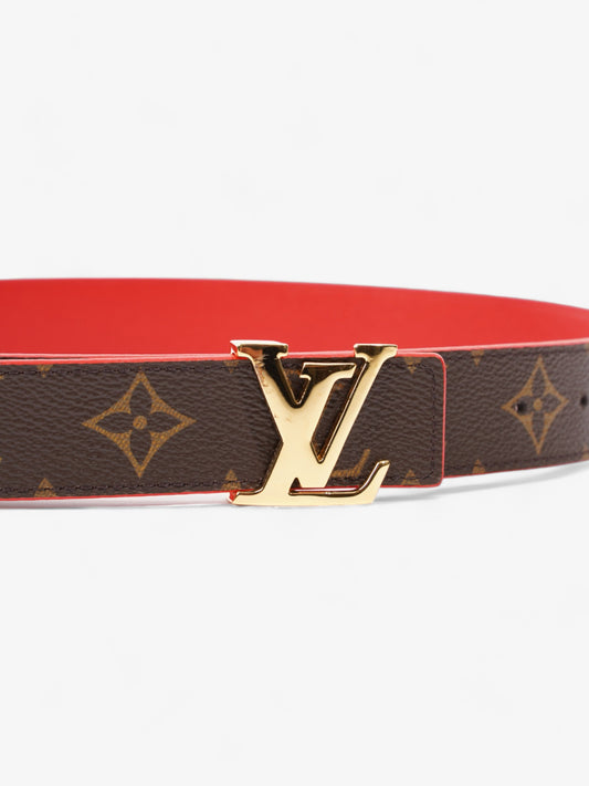 Louis Vuitton Initials Reversible Belt Monogram / Red Coated Canvas 80cm 32"