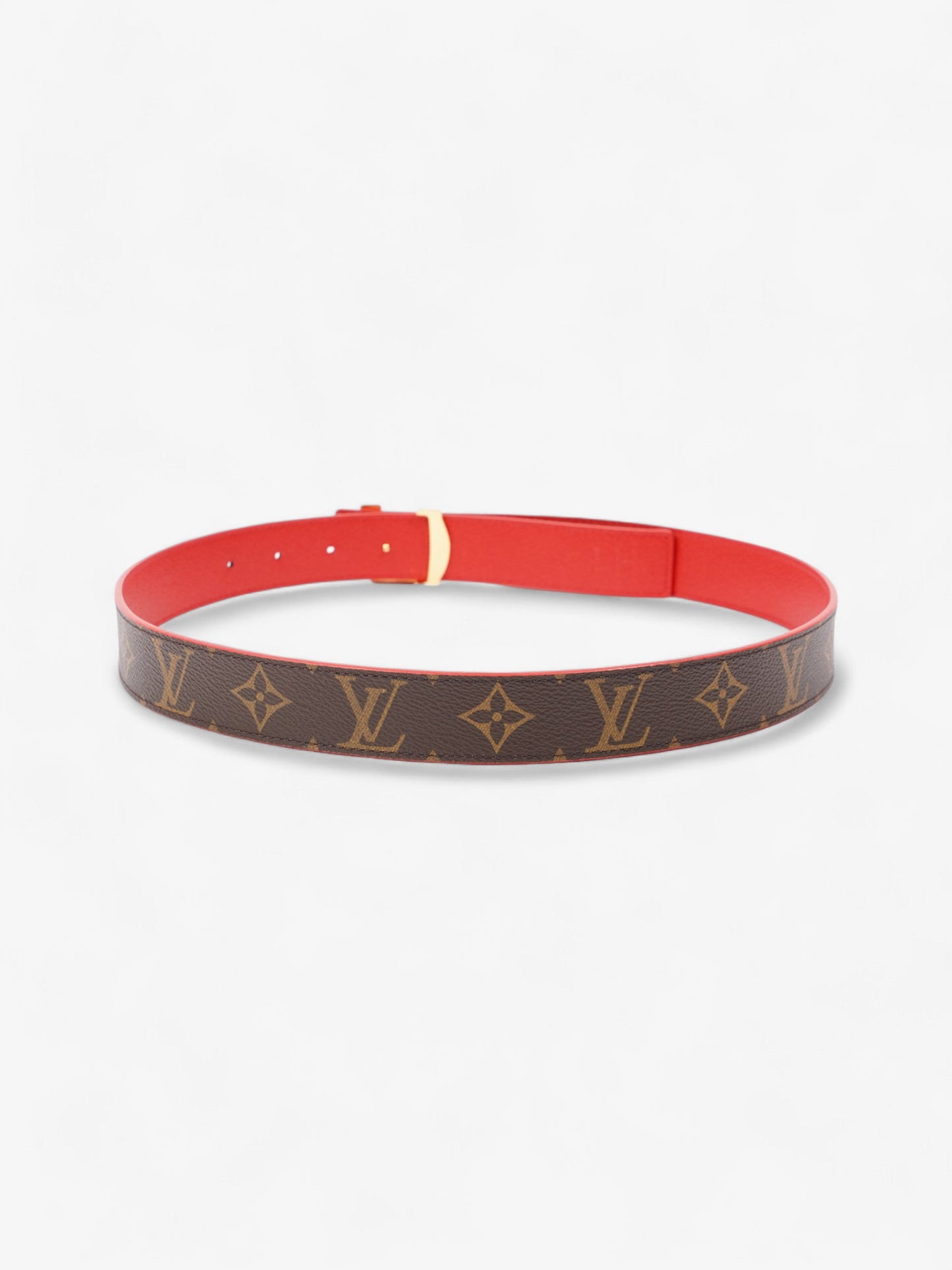 Louis Vuitton Initials Reversible Belt Monogram / Red Coated Canvas 80cm 32"