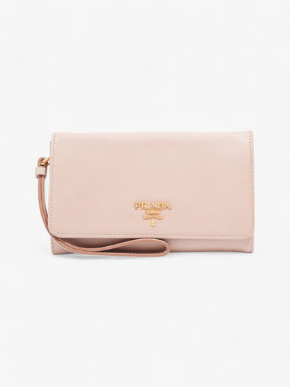 Prada Continental Flap Wallet Beige Saffiano Leather