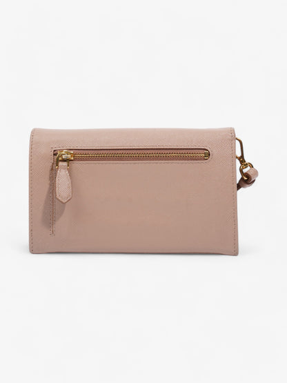 Prada Continental Flap Wallet Beige Saffiano Leather