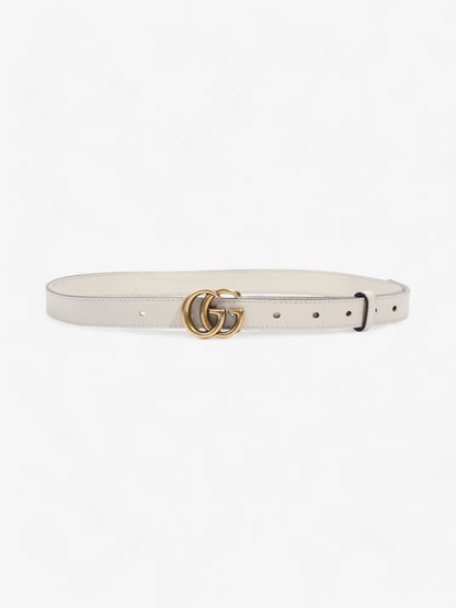 Gucci GG Marmont Thin Belt White / Gold Leather 80cm / 32"
