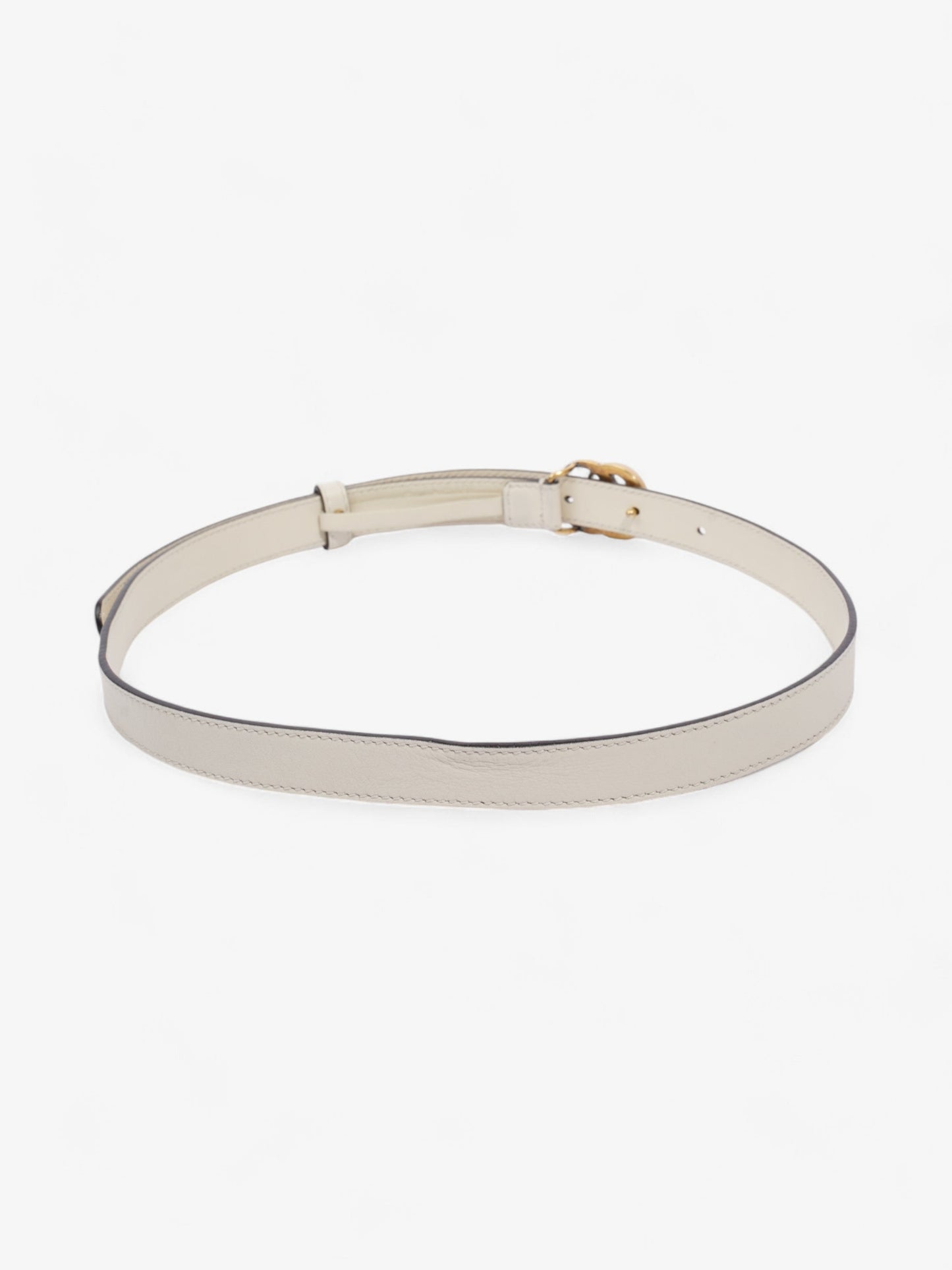 Gucci GG Marmont Thin Belt White / Gold Leather 80cm / 32"