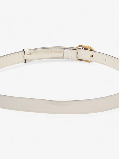 Gucci GG Marmont Thin Belt White / Gold Leather 80cm / 32"