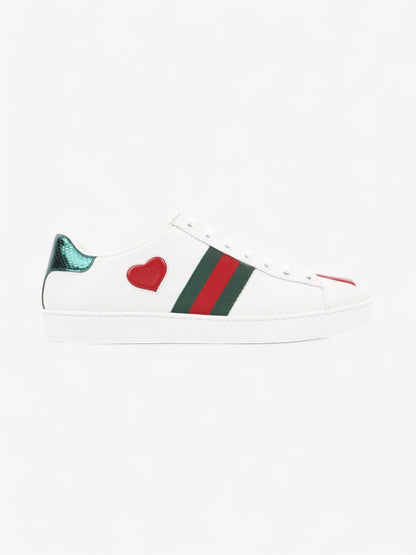 Gucci Ace Sneakers with Hearts White / Red / Green Leather EU 38.5 UK 5.5