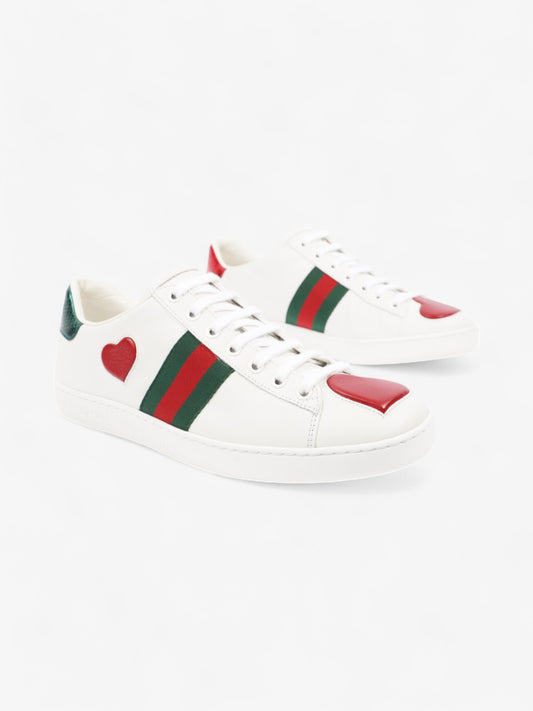 Gucci Ace Sneakers with Hearts White / Red / Green Leather EU 38.5 UK 5.5