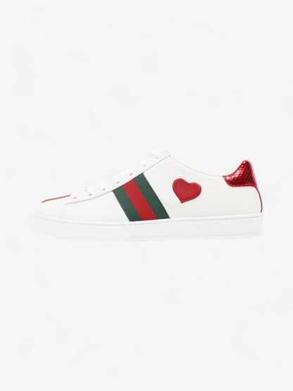 Gucci Ace Sneakers with Hearts White / Red / Green Leather EU 38.5 UK 5.5