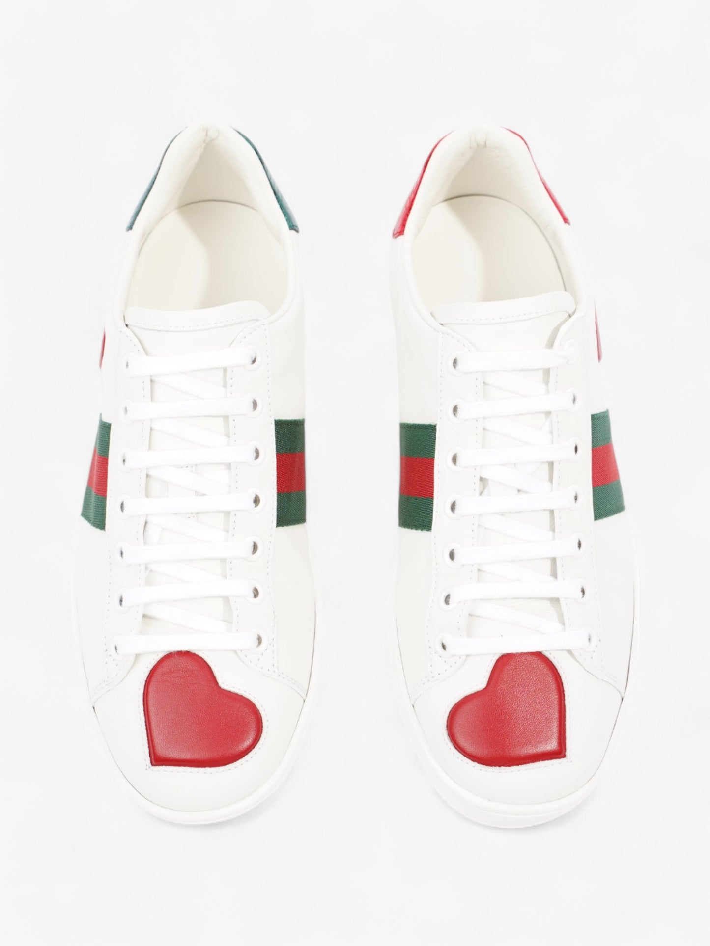 Gucci Ace Sneakers with Hearts White / Red / Green Leather EU 38.5 UK 5.5