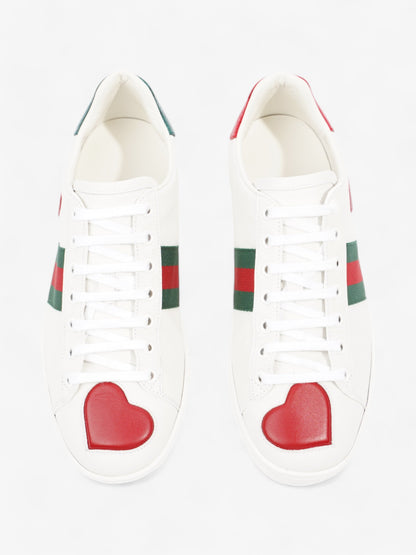 Gucci Ace Sneakers with Hearts White / Red / Green Leather EU 38.5 UK 5.5