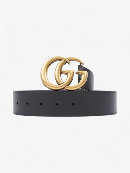 Gucci GG Marmont 2015 Re-Edition Wide Belt Black / Gold Leather 95cm / 38"