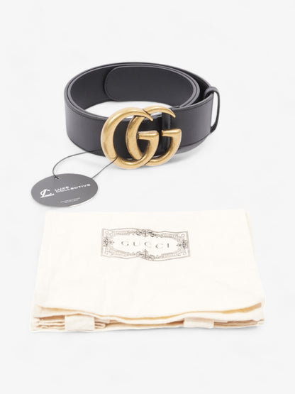 Gucci GG Marmont 2015 Re-Edition Wide Belt Black / Gold Leather 95cm / 38"
