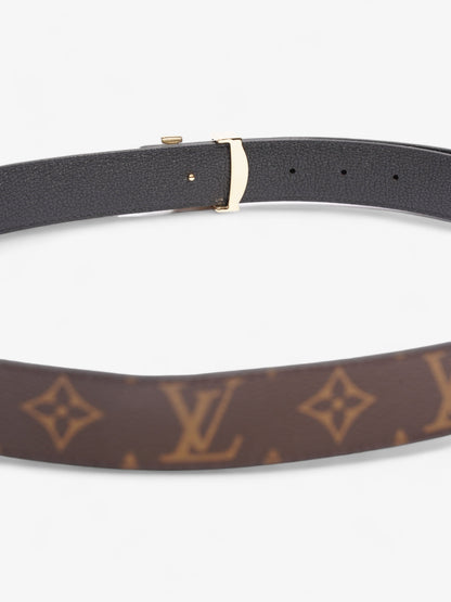 Louis Vuitton LV Iconic 25MM Reversible Belt Monogram / Black Coated Canvas 95cm 38mm