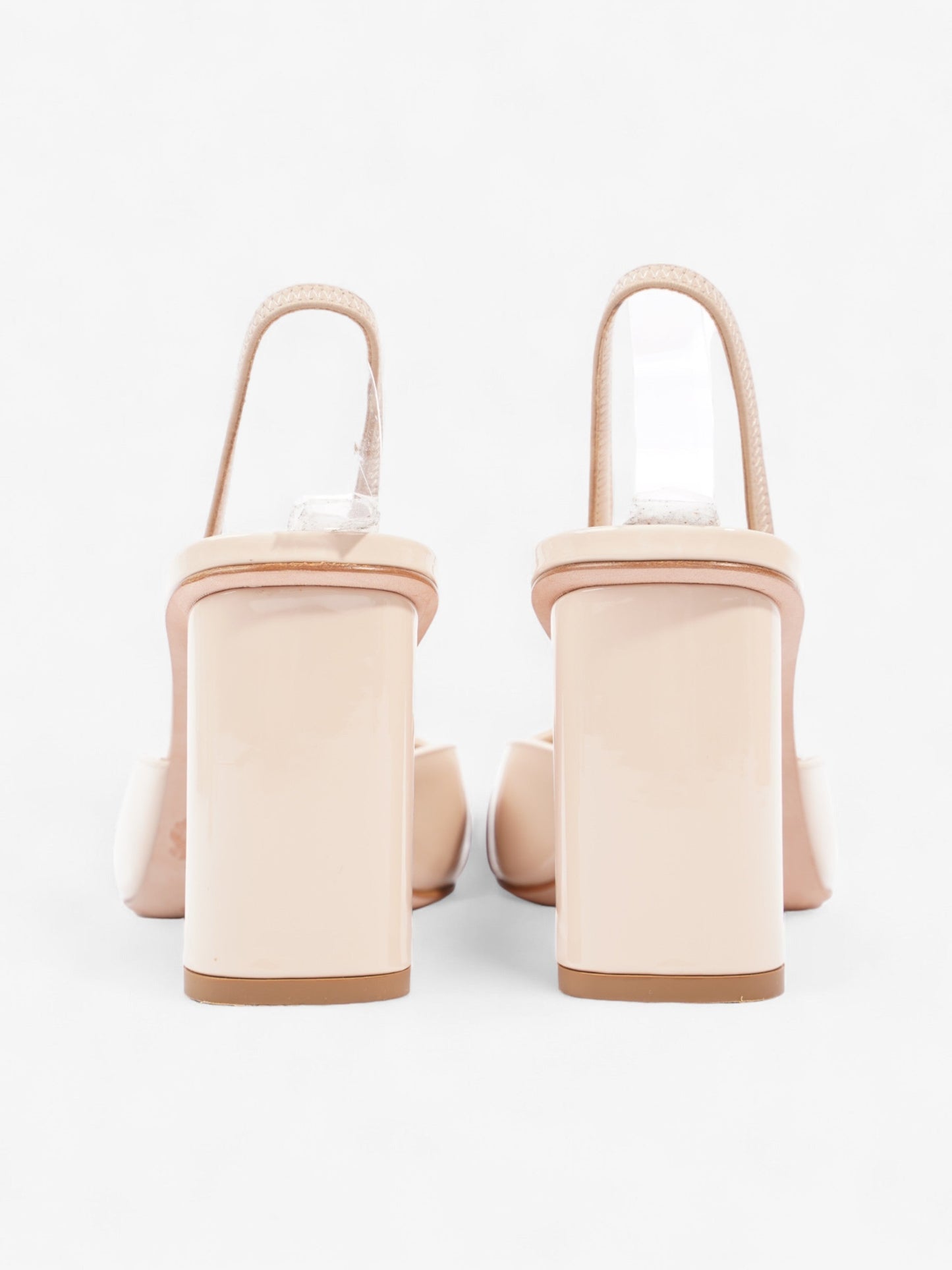 Christian Dior CD Slingback 80mm Nude Patent Leather EU 38 UK 5