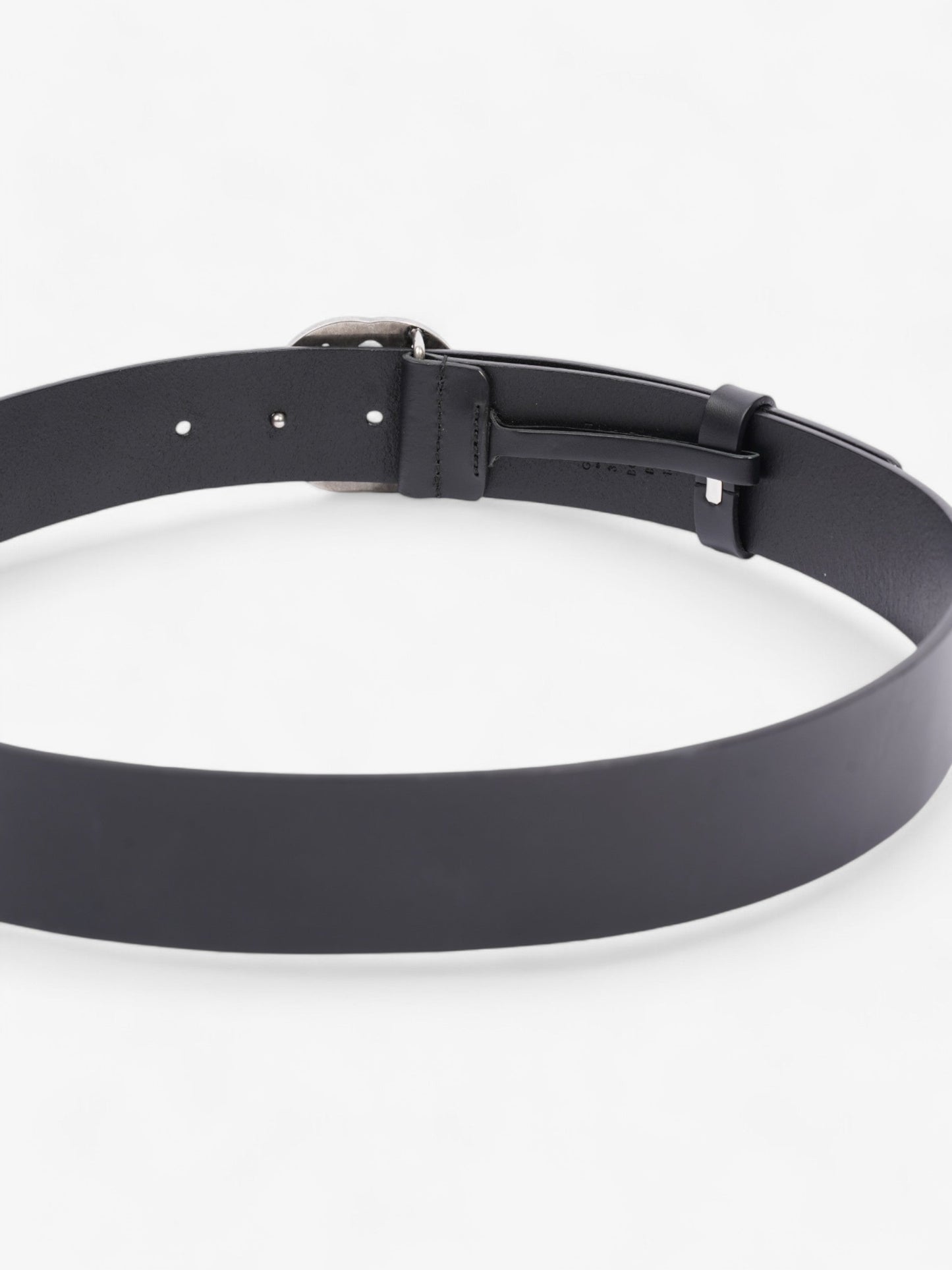 Gucci Interlocking G Belt Black / Silver Leather 80cm / 32"