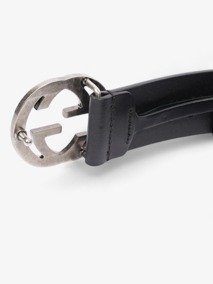 Gucci Interlocking G Belt Black / Silver Leather 80cm / 32"