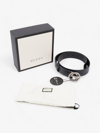 Gucci Interlocking G Belt Black / Silver Leather 80cm / 32"