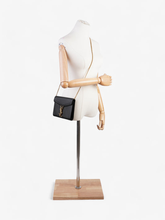 Saint Laurent Cassandra Wallet On Chain Black Leather