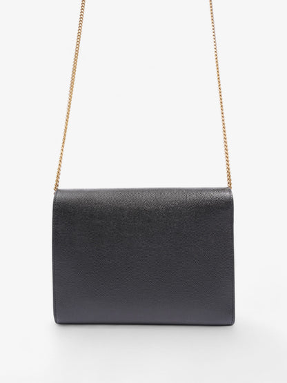 Saint Laurent Cassandra Wallet On Chain Black Leather