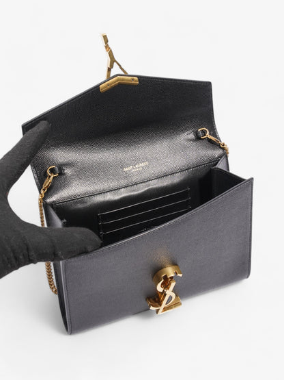 Saint Laurent Cassandra Wallet On Chain Black Leather