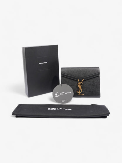 Saint Laurent Cassandra Wallet On Chain Black Leather