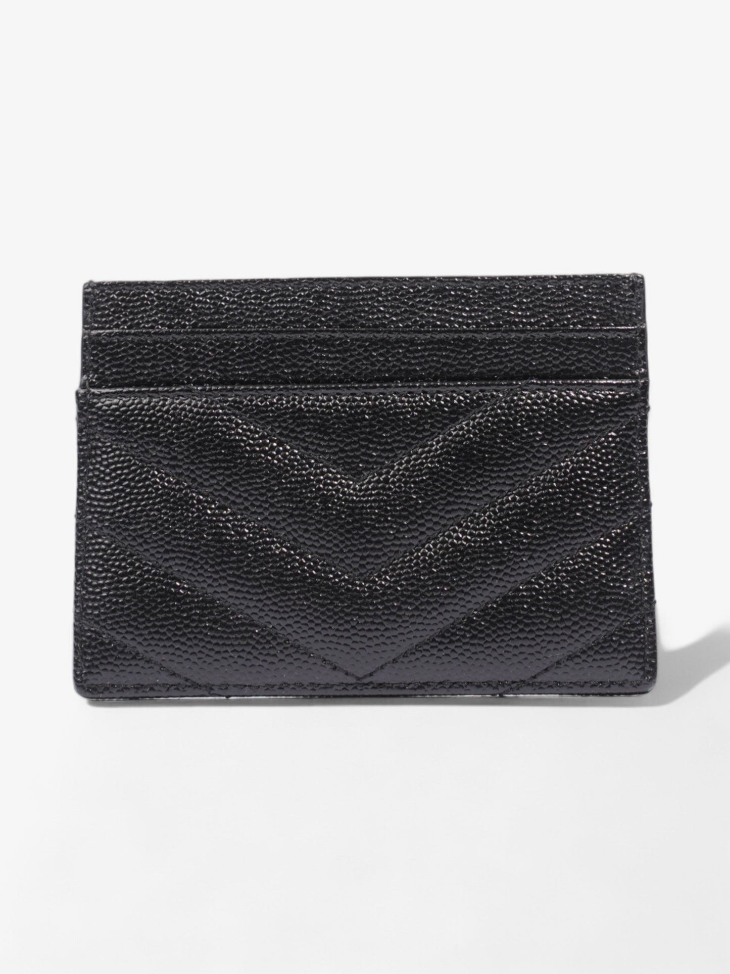 Saint Laurent Cassandre Card Holder Black / Gold Matelasse Leather