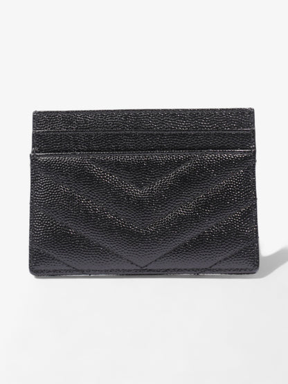 Saint Laurent Cassandre Card Holder Black / Gold Matelasse Leather