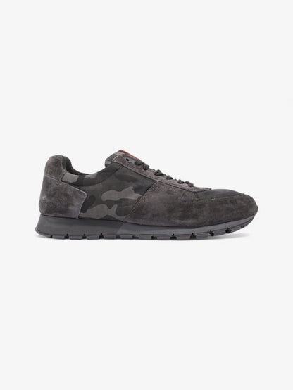 Prada Camo Sneakers Black / Grey / Khaki Suede EU 45 UK 11