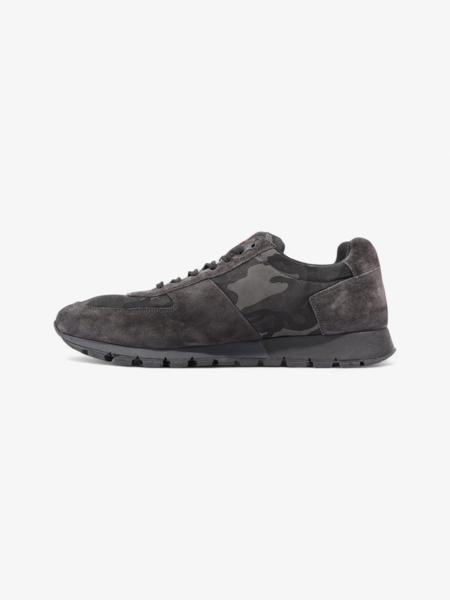 Prada Camo Sneakers Black / Grey / Khaki Suede EU 45 UK 11