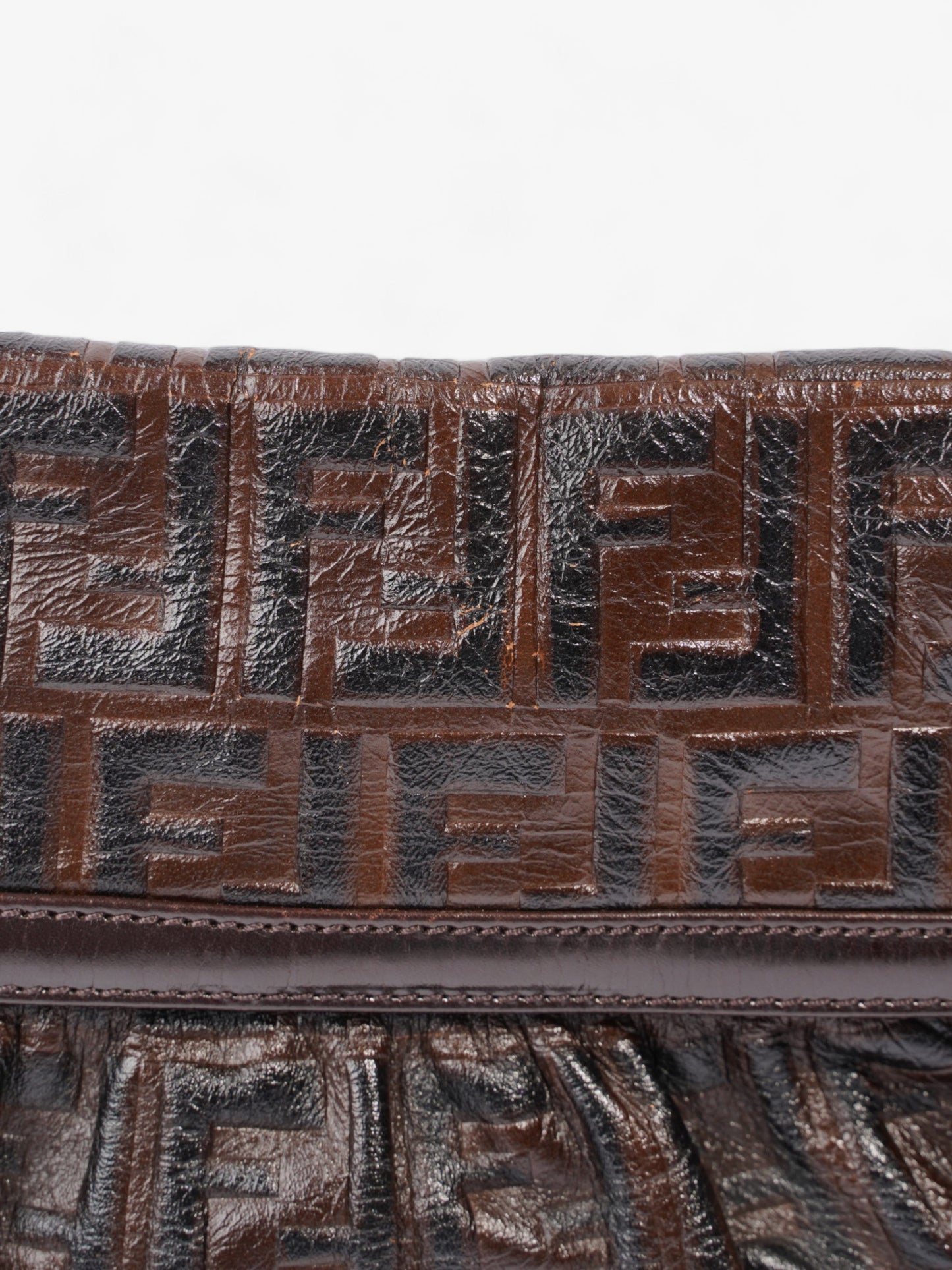 Fendi Chef Dark Brown Zucca Leather Medium