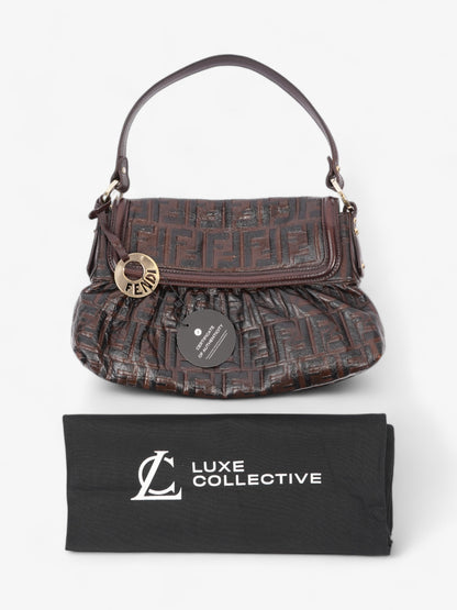 Fendi Chef Dark Brown Zucca Leather Medium