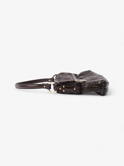 Fendi Chef Dark Brown Zucca Leather Medium