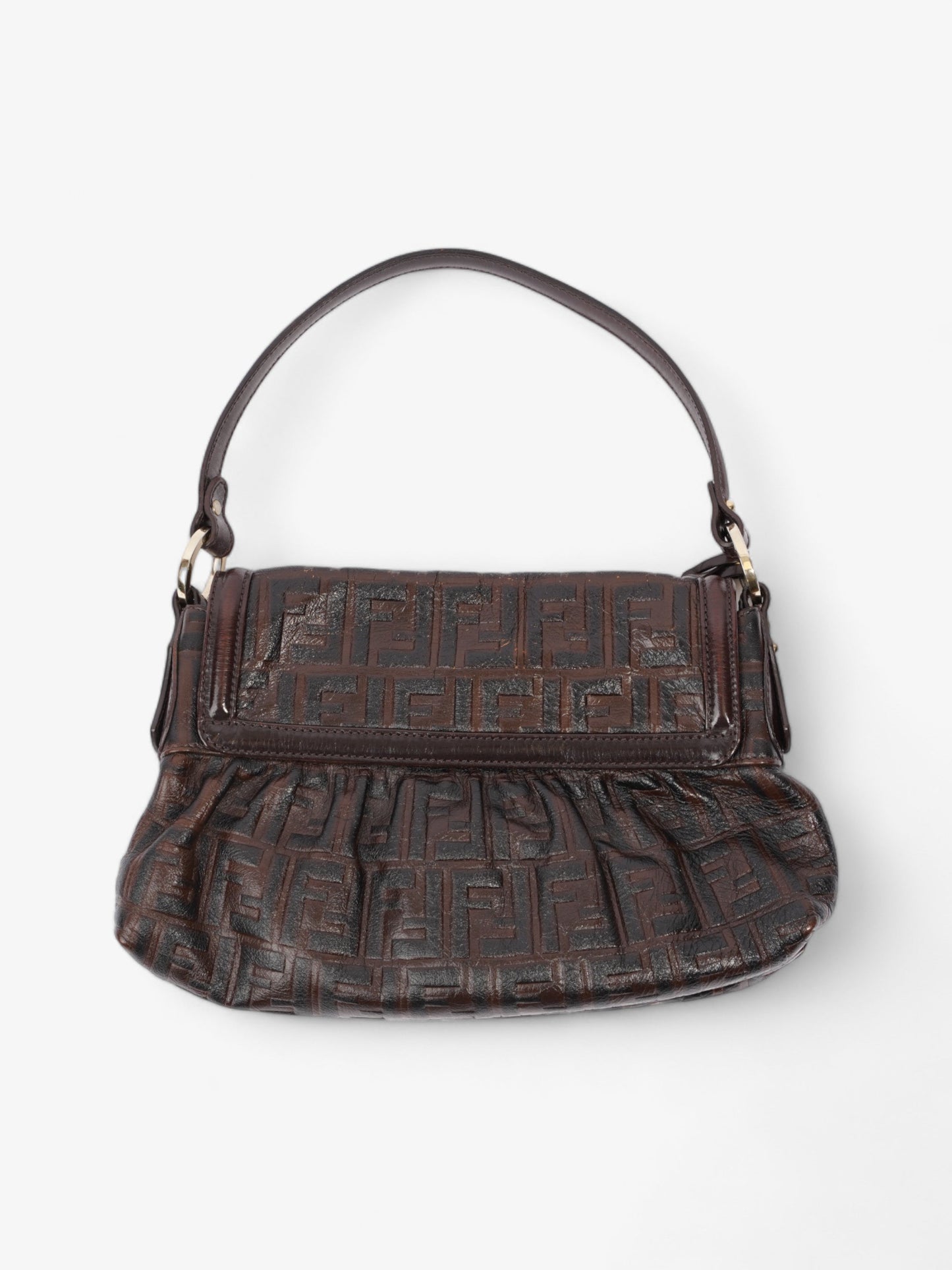 Fendi Chef Dark Brown Zucca Leather Medium